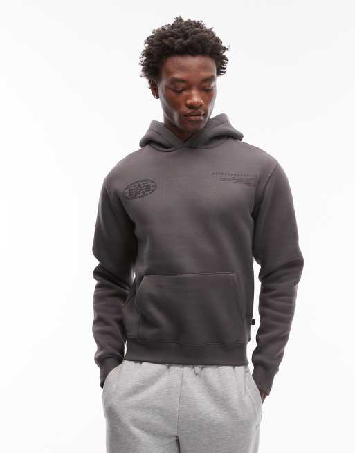 Wereldlogoprint van Alpha Industries in grijs