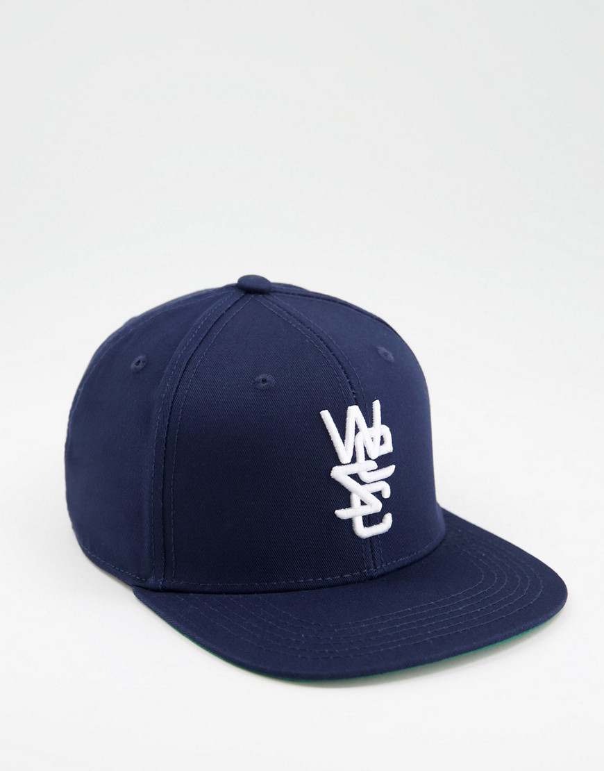 WESC 3d embroidered overlay logo cap-Navy
