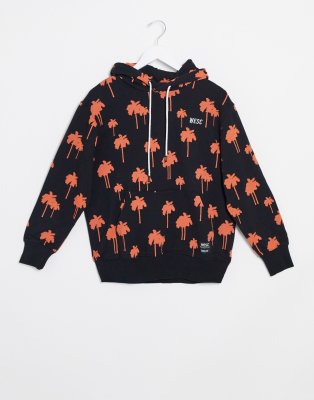 nike orange longline hoodie