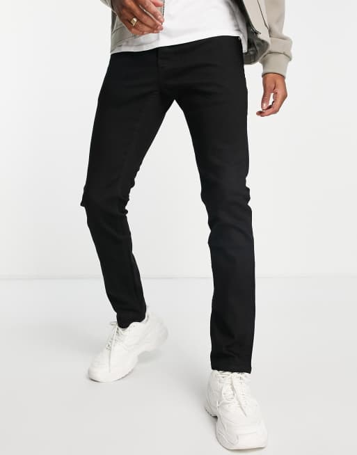 WeSC – Alessandro – Czarne dopasowane jeansy