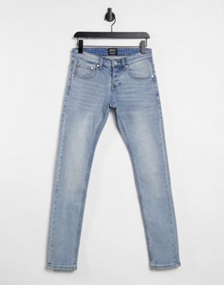 WESC Alessandro skinny fit denim in authentic light wash-Blues