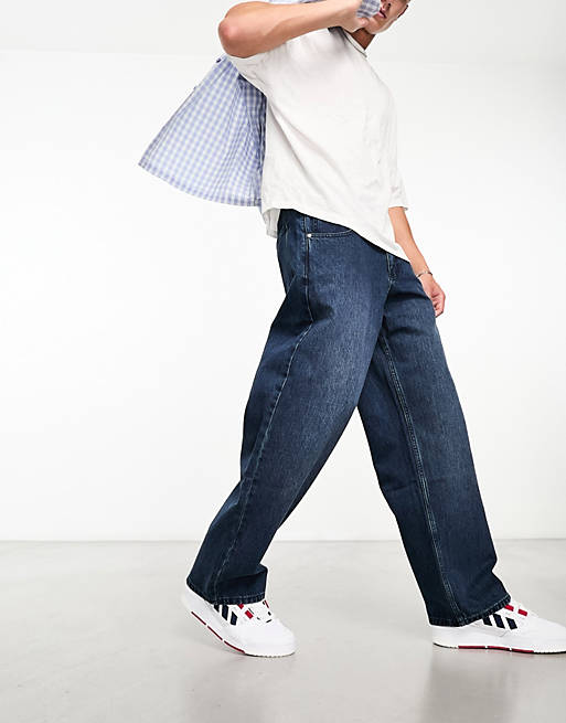 WESC baggy jeans in mid blue | ASOS