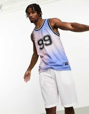 WESC basketball tank top in blue