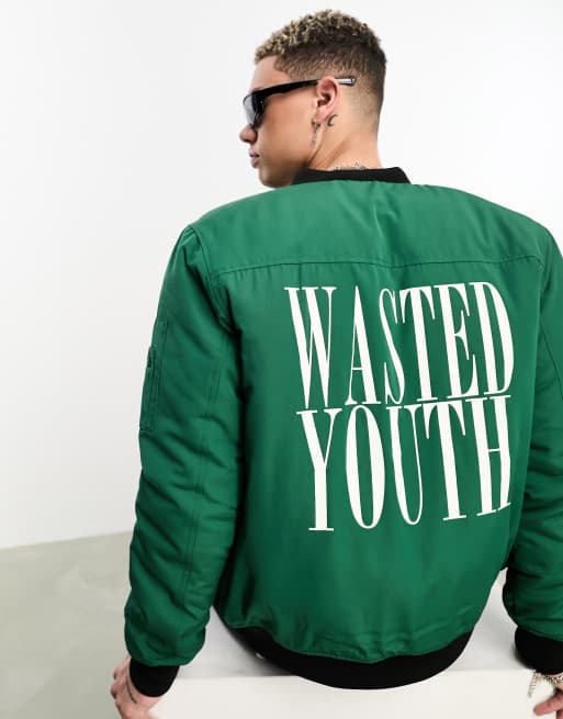 WESC bomber jacket in green