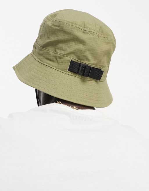 WESC bucket hat with logo in khaki