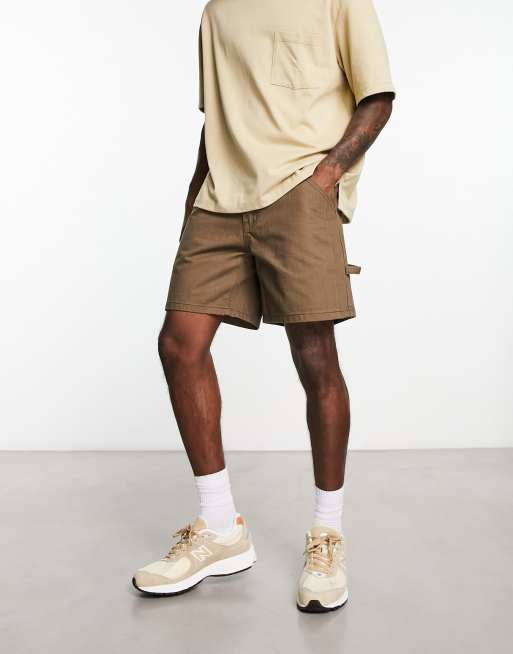 WESC carpenter jean short in brown