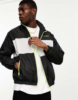 WESC color block running jacket in black