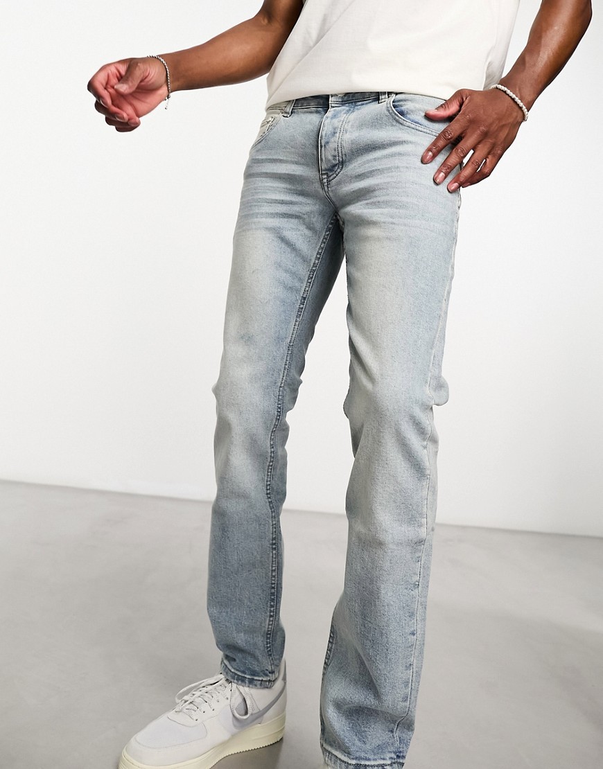 WESC Eddy slim fit jeans in lightwash-Blue
