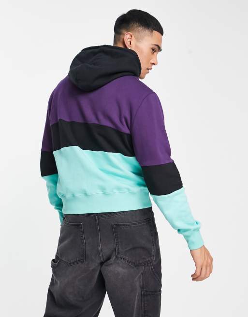 WESC Felpa con cappuccio nera viola e rosa ASOS