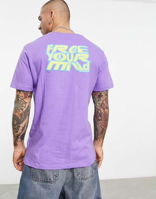 WESC – Fioletowy T-shirt ze wzorem