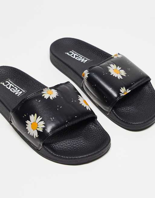 WESC – Gemusterte Slider in Schwarz
