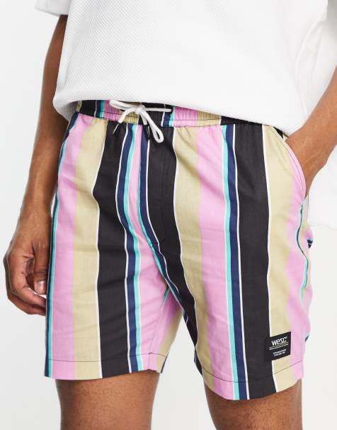 WeSC – Hampus Lawn – Shorts mit mehrfarbigem Streifenmuster - view 1