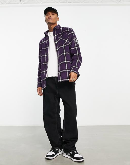 WESC long sleeve check shirt in black