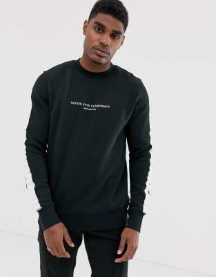 WESC Miles sleeve stripe jumper-Black Black