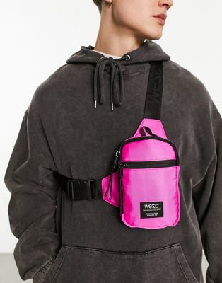 WESC mini crossbody bag in pink-Purple