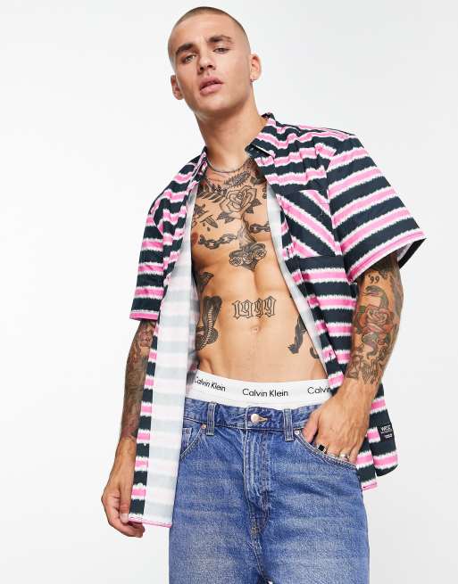 WESC - Overhemd met korte mouwen en print in roze