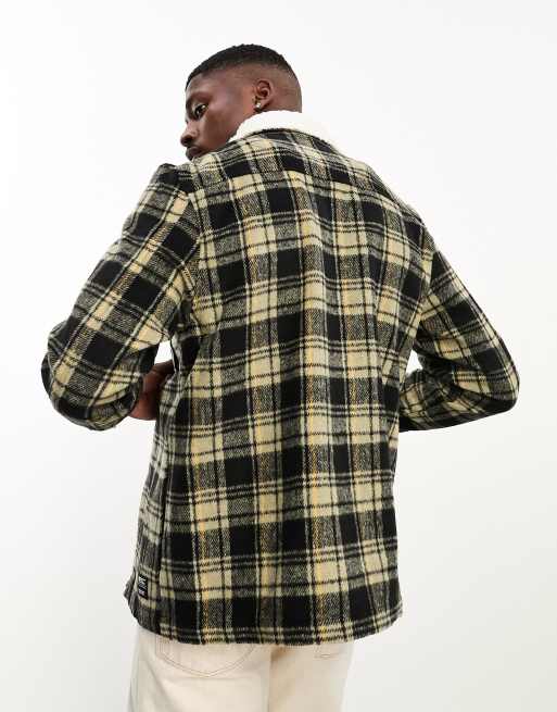 WESC plaid coach jacket in green