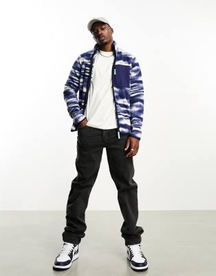 Wesc Polar Fleece Jacket In Blue & White In White