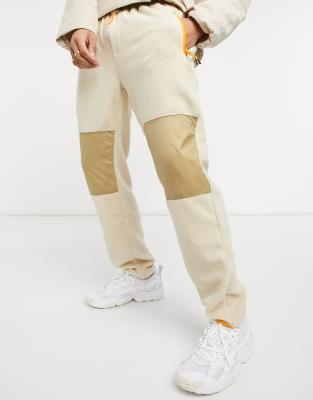 white nylon sweatpants