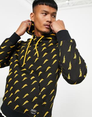 WESC printed hoodie in black - ASOS Price Checker