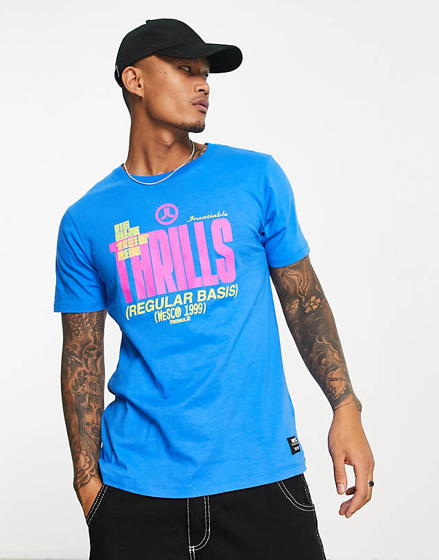 WESC - printed t-shirt in blue