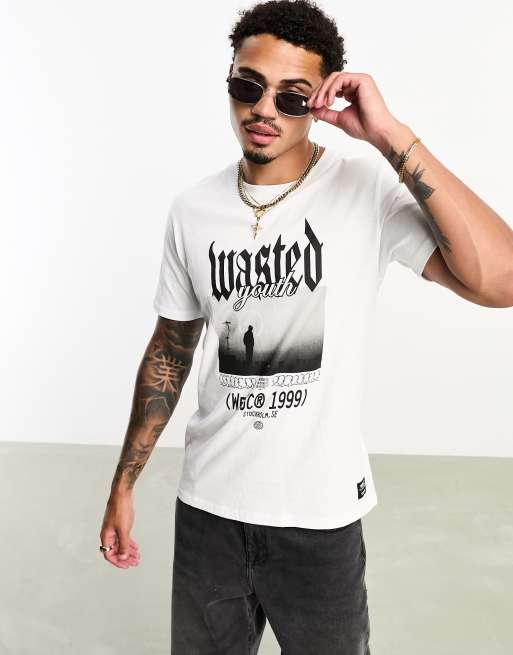 WESC printed t-shirt in white | ASOS