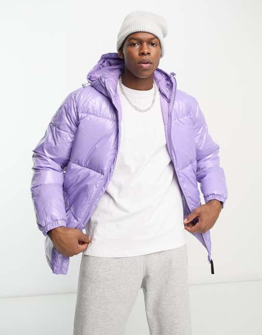 Purple puffer cheap jacket mens