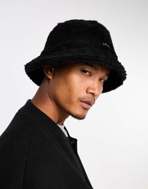 Black Sherpa Lined Bucket Hat