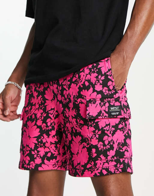 WeSC - Short à imprimé fleurs - Noir et rose