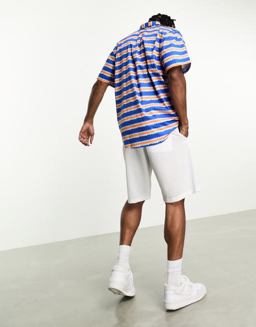 WESC short sleeve stripe shirt in blue | ASOS