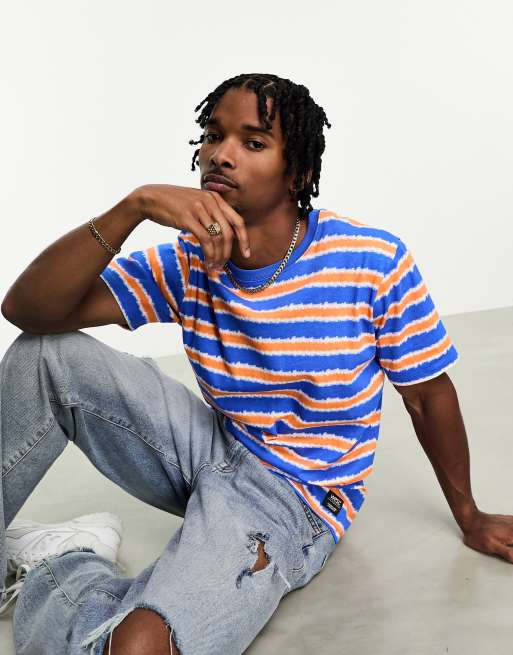 Guess Jeans x ASAP Rocky Green/Yellow Striped T Shirt Large