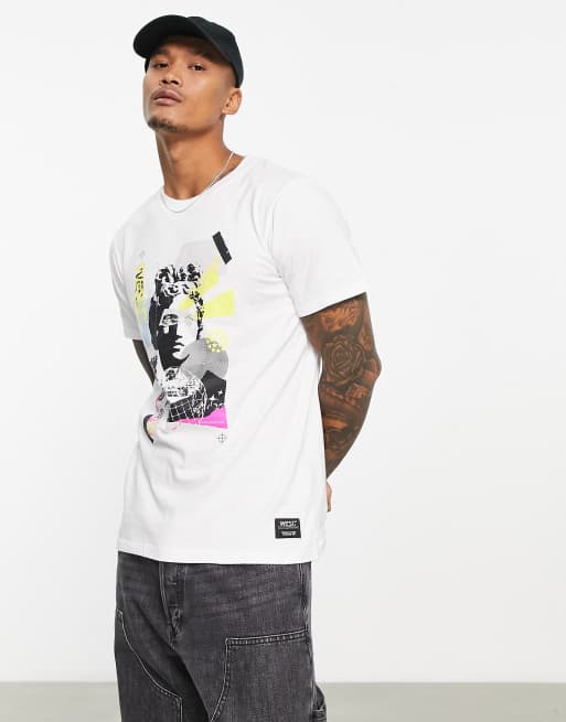 WeSC - T-shirt met print in wit