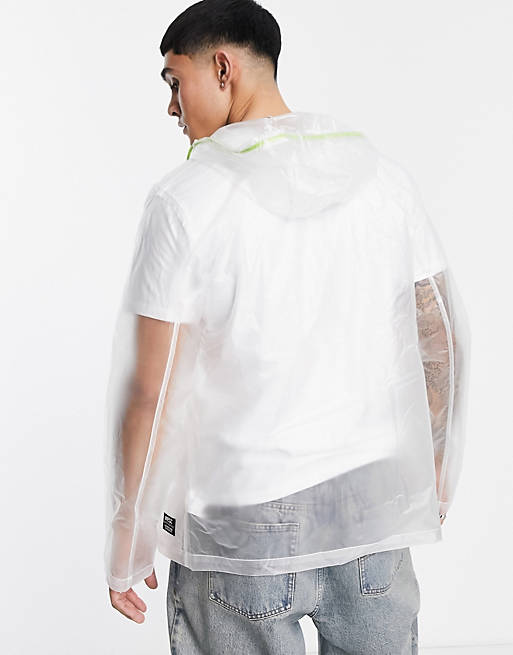 WESC transparent windbreaker jacket with neon detailing