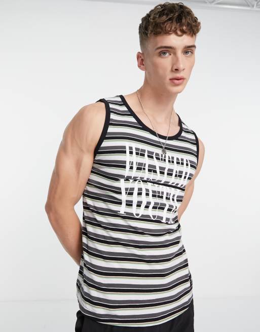 WESC Wasted Youth multi-stripe singlet | ASOS