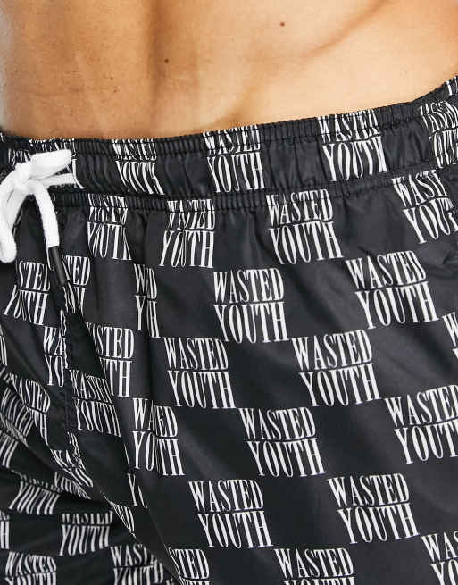 WESC zack wasted youth swim shorts in black | ASOS