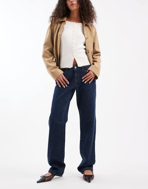 WeWoreWhat 90s straight leg jeans in dark blue wash - view 1