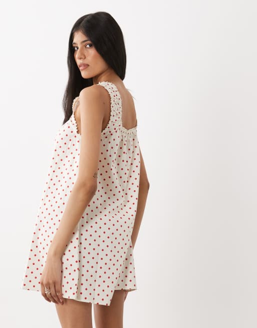 WeWoreWhat baby doll dress in ivory polka dot, 4 of 4