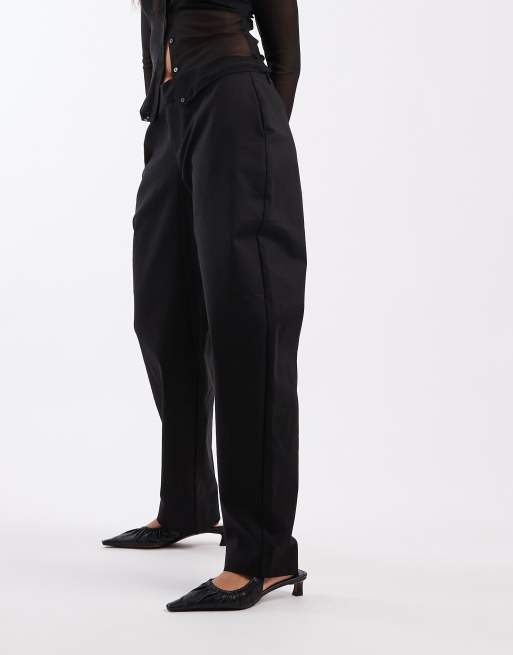WeWoreWhat barrel leg trousers in black, 2 of 5
