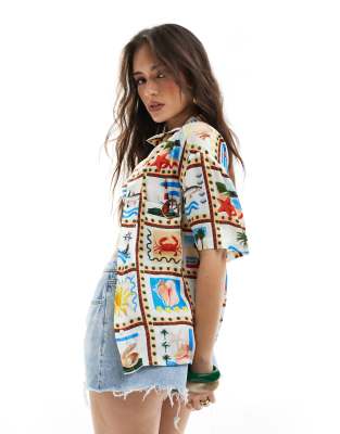 Weworewhat Beach Scene Button Up Dad Shirt
