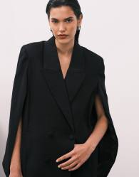 WeWoreWhat cape sleeve double breasted blazer in black