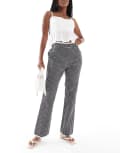 [WeWoreWhat] WeWoreWhat cropped straight leg pants in black gingham 8 Black multi