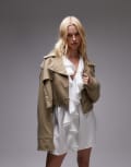 [WeWoreWhat] WeWoreWhat cropped trench coat in soft brown L Soft Brown