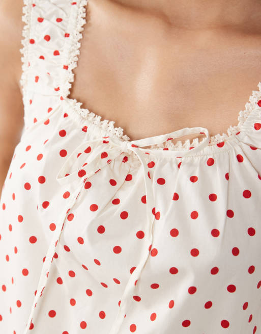 WeWoreWhat – Elfenbensvit, prickig babydoll-klänning, 2 av 4