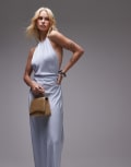 [WeWoreWhat] WeWoreWhat halter neck maxi dress in blue stripe 10 Classic Blue