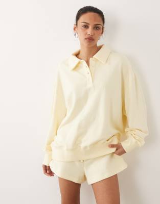 Weworewhat Henley Pull Over Sweatshirt In Yellow