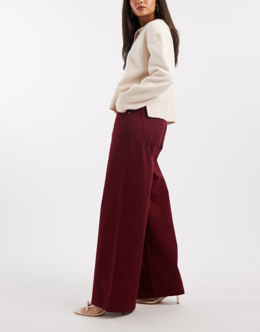 WeWoreWhat - Jean décontracté à taille basse - Cerise foncé, 3 de 5