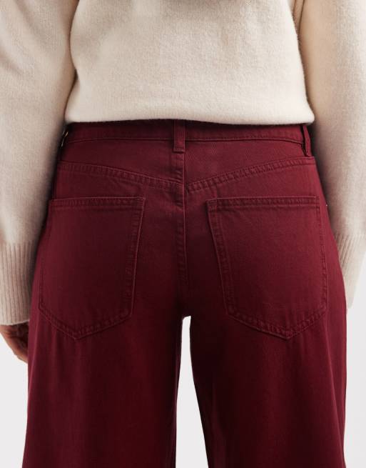 WeWoreWhat - Jean décontracté à taille basse - Cerise foncé, 4 de 5
