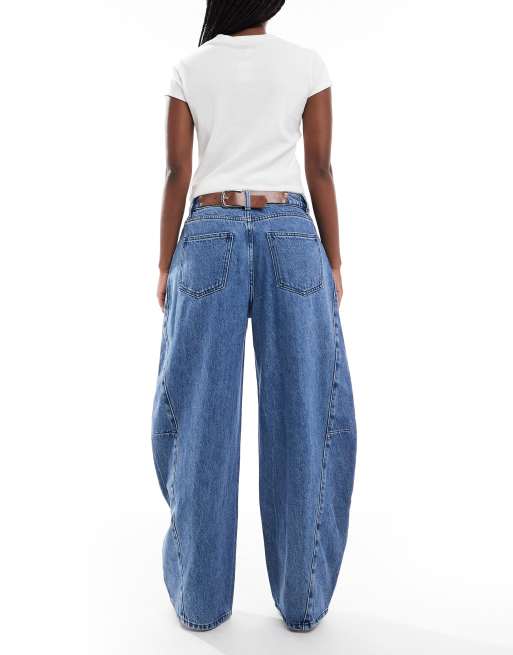 WeWoreWhat – Jeans in mittlerer Waschung mit mittelhohe Bund und weitem Beinschnitt, 2 von 5