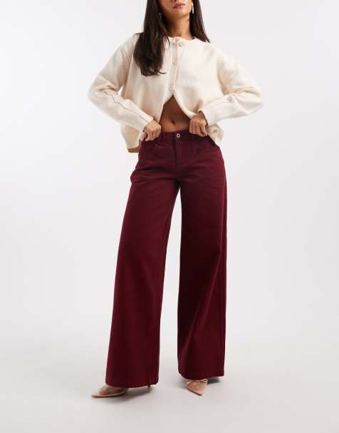 WeWoreWhat low rise relaxed jeans in dark cherry - view 1