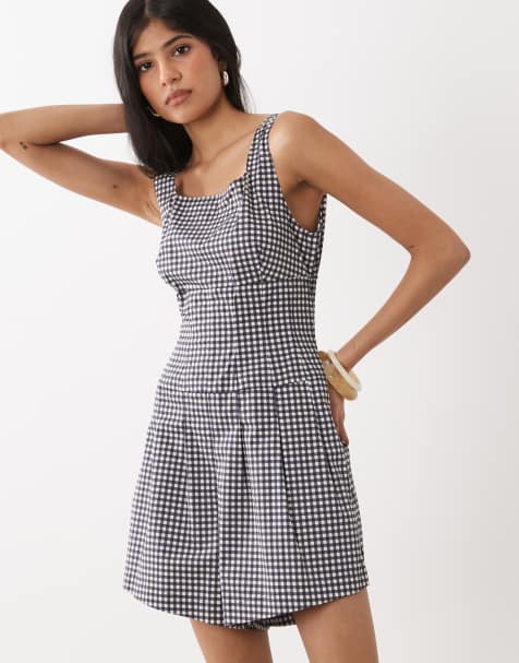 WeWoreWhat – Marinblå playsuit med korsett - view 1